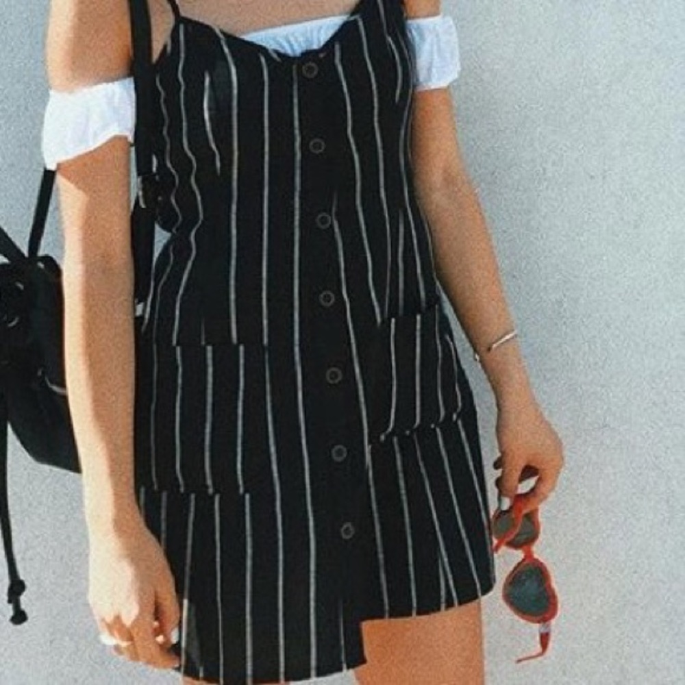 BILLABONG BLACK STRIPED DRESS - Picture 2 of 5